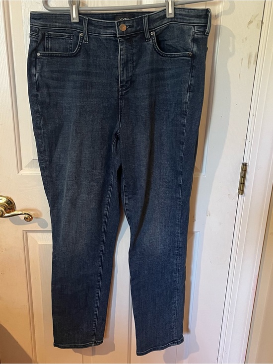 NYDJ Denim - NYDJ Women’s Size 12 Dark Wash Slim Straight Stretch Jeans Lift Tuck Technology